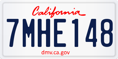 CA license plate 7MHE148