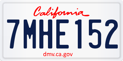 CA license plate 7MHE152