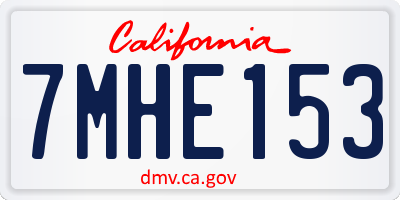 CA license plate 7MHE153