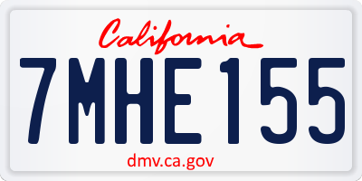 CA license plate 7MHE155