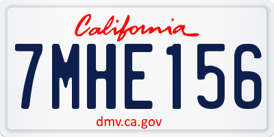 CA license plate 7MHE156