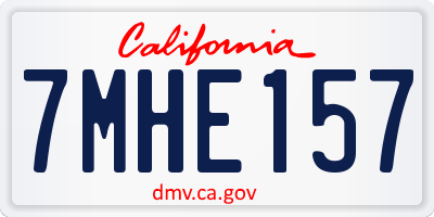CA license plate 7MHE157