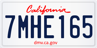 CA license plate 7MHE165