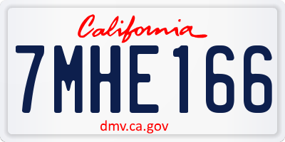 CA license plate 7MHE166