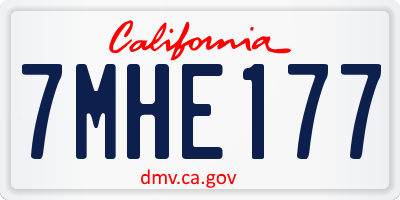 CA license plate 7MHE177