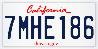 CA license plate 7MHE186