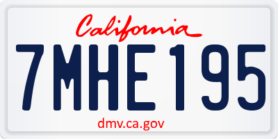CA license plate 7MHE195