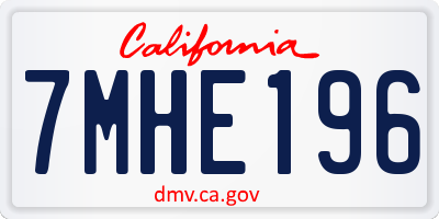 CA license plate 7MHE196