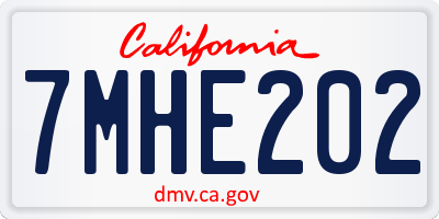 CA license plate 7MHE202