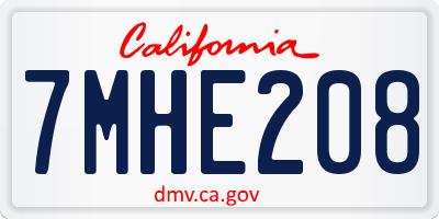 CA license plate 7MHE208