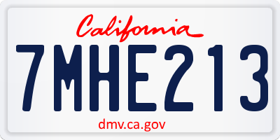 CA license plate 7MHE213