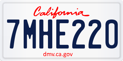 CA license plate 7MHE220