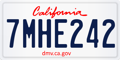 CA license plate 7MHE242