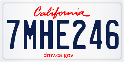 CA license plate 7MHE246