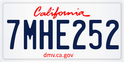 CA license plate 7MHE252