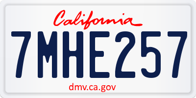 CA license plate 7MHE257