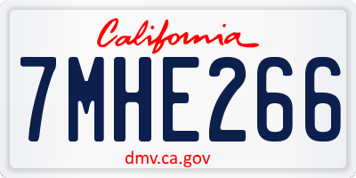 CA license plate 7MHE266