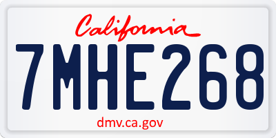 CA license plate 7MHE268