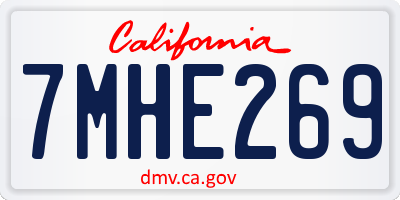 CA license plate 7MHE269