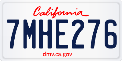 CA license plate 7MHE276