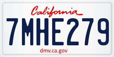 CA license plate 7MHE279