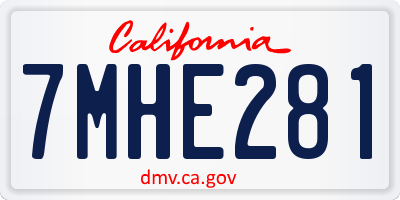 CA license plate 7MHE281