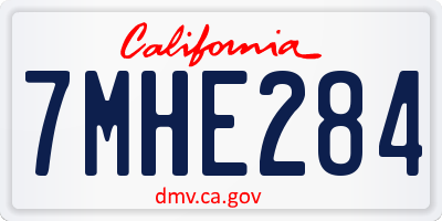CA license plate 7MHE284