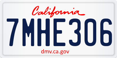 CA license plate 7MHE306