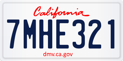 CA license plate 7MHE321