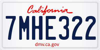 CA license plate 7MHE322