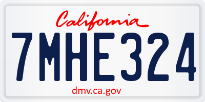 CA license plate 7MHE324