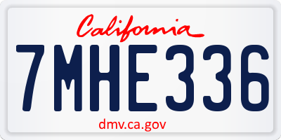 CA license plate 7MHE336