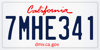 CA license plate 7MHE341