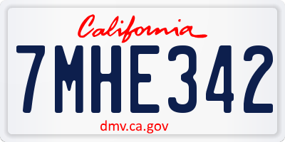 CA license plate 7MHE342