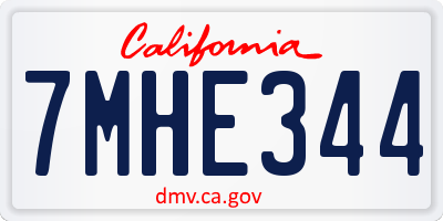 CA license plate 7MHE344