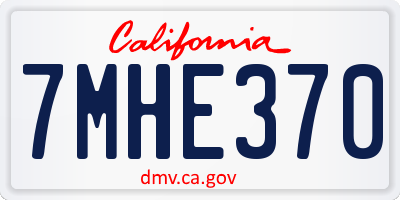CA license plate 7MHE370