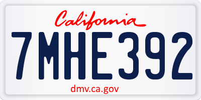 CA license plate 7MHE392