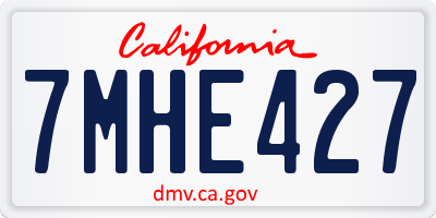 CA license plate 7MHE427