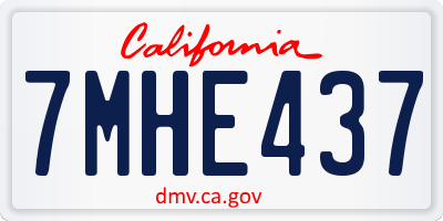 CA license plate 7MHE437