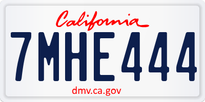 CA license plate 7MHE444
