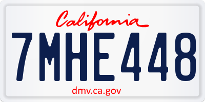 CA license plate 7MHE448
