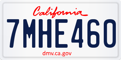 CA license plate 7MHE460