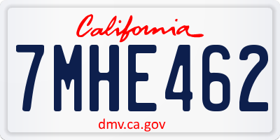 CA license plate 7MHE462