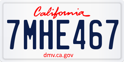 CA license plate 7MHE467