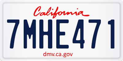 CA license plate 7MHE471