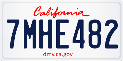 CA license plate 7MHE482