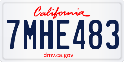 CA license plate 7MHE483