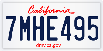 CA license plate 7MHE495