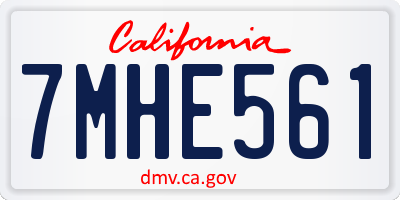 CA license plate 7MHE561