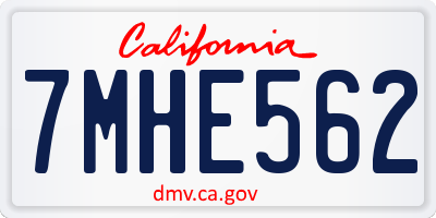 CA license plate 7MHE562
